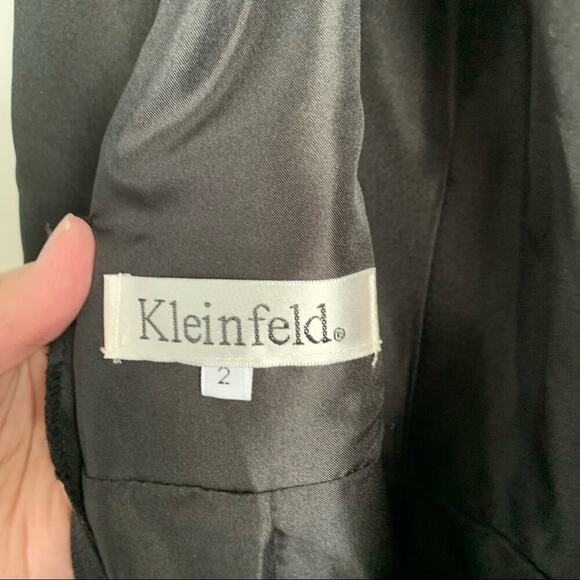 Kleinfeld Satin Formal Cold Shoulder Maxi Dress Strappy Back Black Bridesmaid 2 - Picture 10 of 16